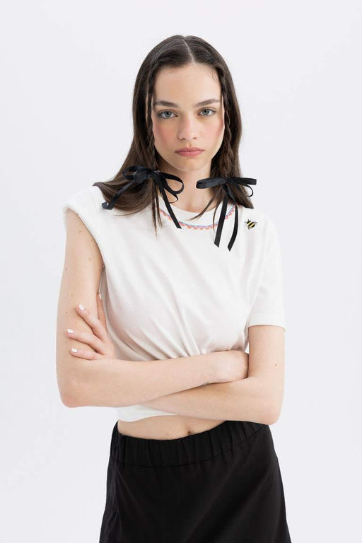 Футболка с короткими рукавами и вышивкой Lug Von Siga x DeFacto  фото 6