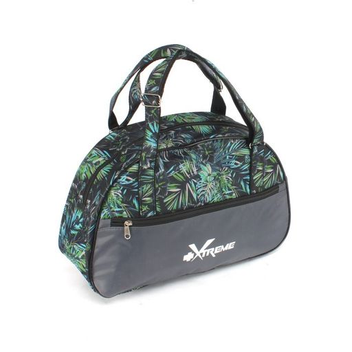 Сумка дорожная Дизайн-Фитнес (малый) -Xtreme, 1отд, 1внеш карм, серый/зеленый (цветы) 249802