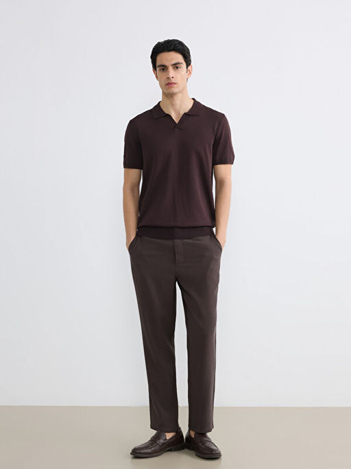 Polo Yaka K?sa Kollu Erkek Triko Kazak