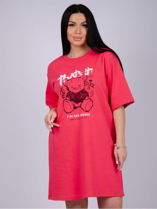 Сорочка Беверли синий, интерлок пенье - Малина фото 6