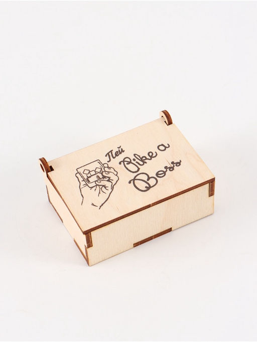 Цена за 3 шт. Коробка подарочная деревянная «Пей like a boss» 8,5 х 6 х 3,5 см