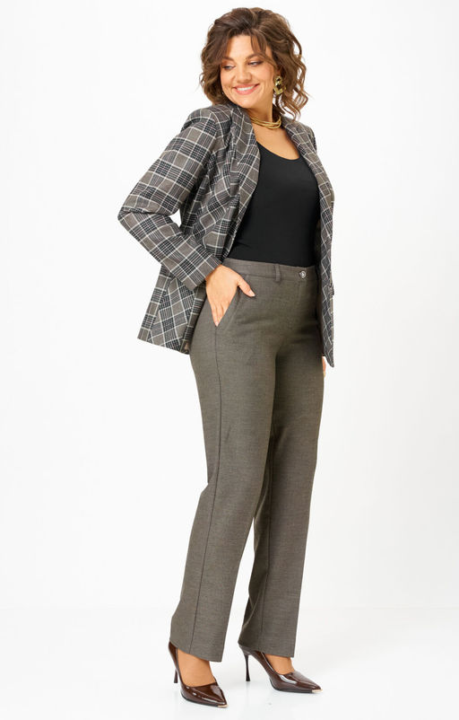 Костюм БелЭльСтиль 412/596 клетка + коричневый