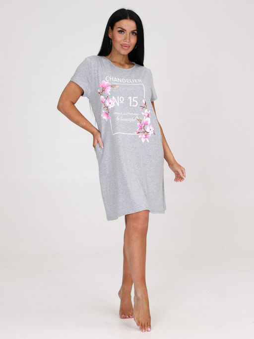 320-Т ЖЕНСКАЯ ТУНИКА (Светло-серый) - А-дина фото 2