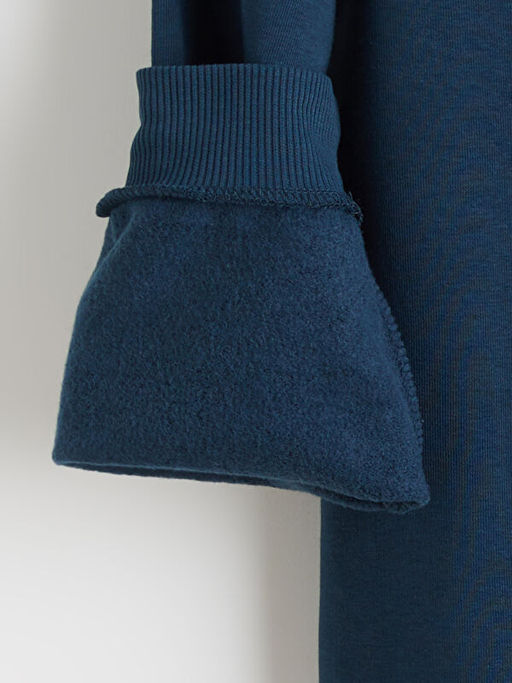 Bisiklet Yaka Bask?l? Erkek ?ocuk Sweatshirt