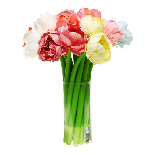 Цена за 32 шт. Ручка - прикол гелевая Пионовидная роза, МИКС - Simaland фото 3