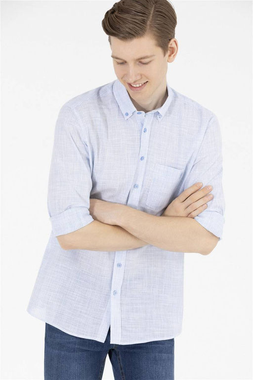 Мужская синяя рубашка с длинным рукавом - U.s. polo assn фото 10