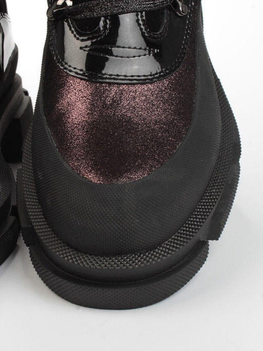 01-H016-362-Y197Q/Q28K GUN/BLACK Ботинки демисезонные женские (натуральная кожа, байка)