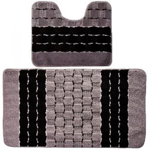 Комплект ковриков для в/к BANYOLIN SILVER из 2 шт 50х80/50х40см (черный)