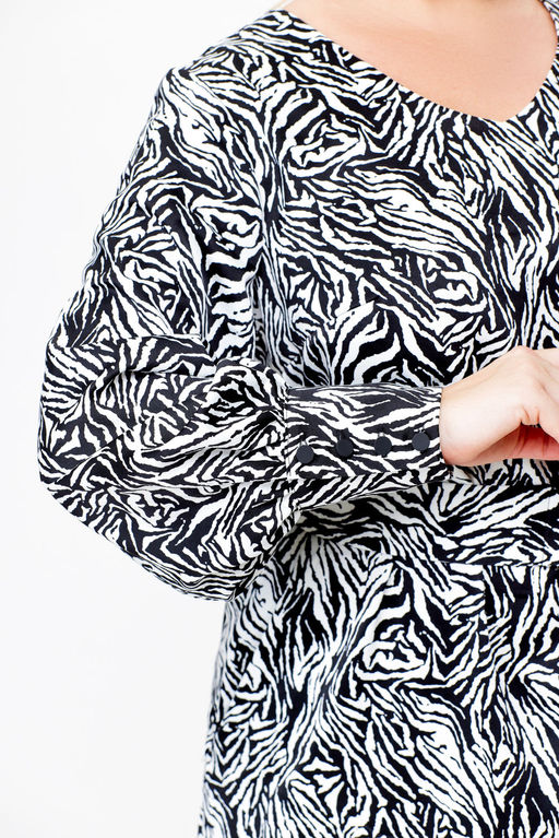 Платье Swallow 663.1 принт зебра черная