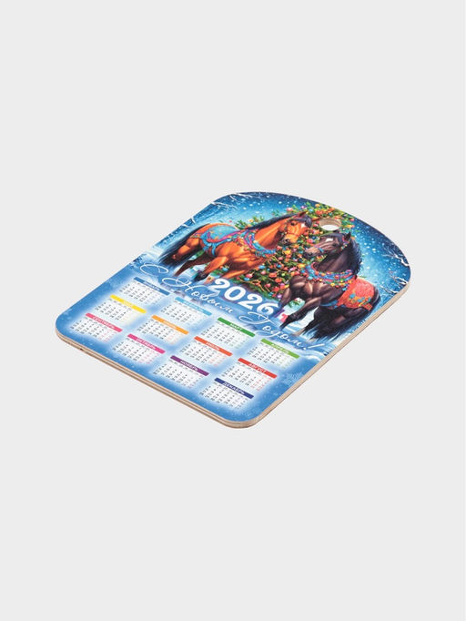 Цена за 2 шт. Доска разделочная сувенирная Дарим Красиво Символ года.С новым годом, календарь, дерево, 27.5?19.5?0.5 см, разноцветная