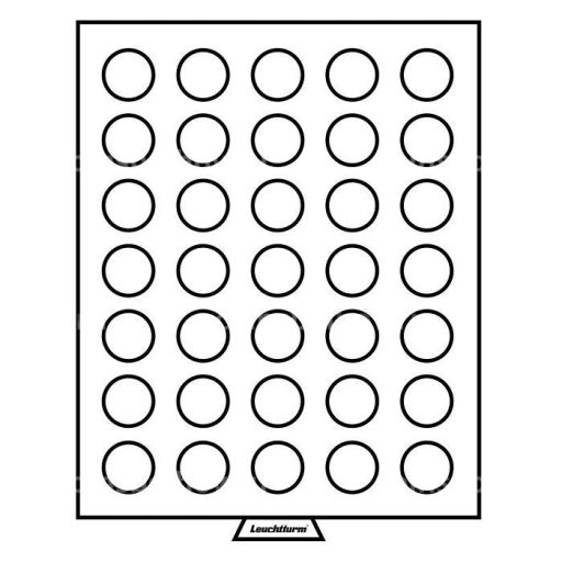Кассета на 35 круглых ячеек для хранения и презентации монет диаметром до 32.5 мм (LEUCHTTURM 331868)