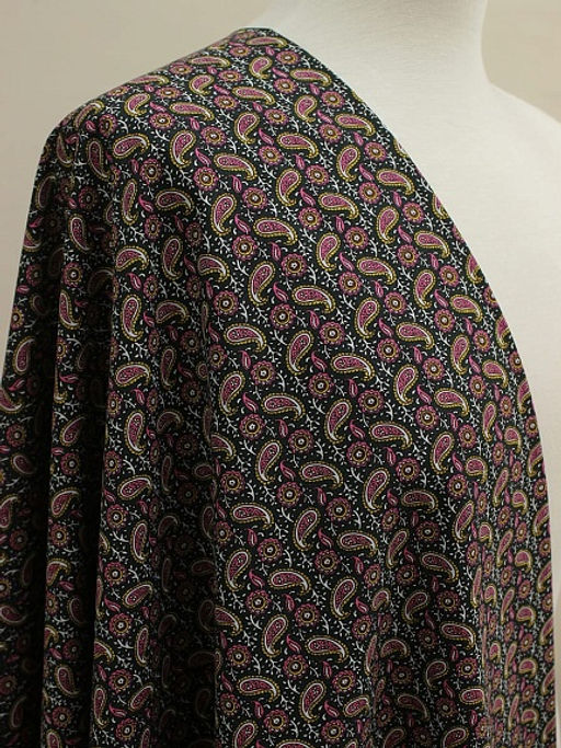 Импорт. хлопок Эмине цв.черно-зеленый, ш.1.5м, хлопок-100%, 110гр/м.кв - Купава фото 2