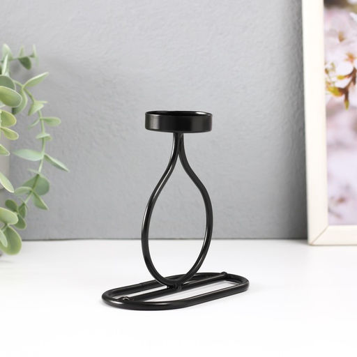 Металлический подсвечник на 1 свечу «Бутылочка», d=4 см чёрный, 11×6×11.5 см