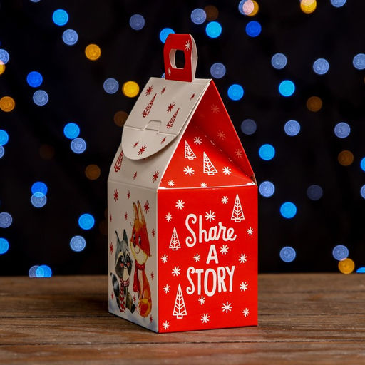 Цена за 5 шт. Подарочная коробка Домик Поделись историей,9,1 х 7 х 15,7 см - Simaland фото 5