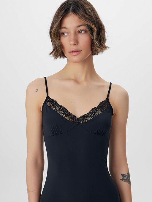 Сорочка ночная женская черная с кружевом - Mark formelle фото 4