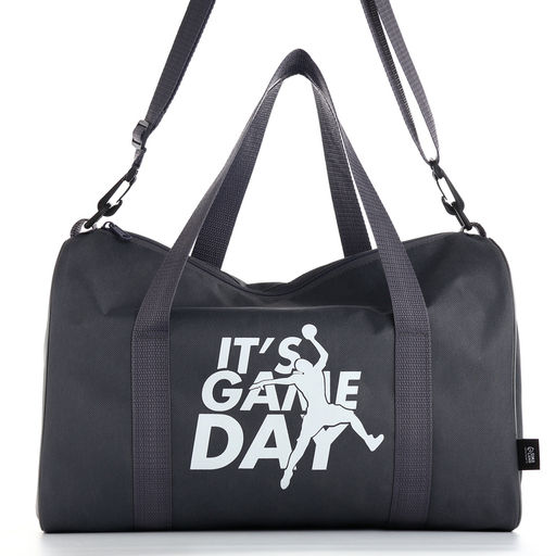 Сумка спортивная на молнии TEXTURA, с подкладкой, с длинным ремнём, маленький размер, серая