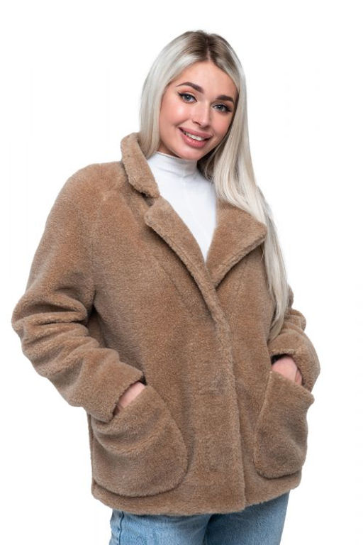 Пальто стильное из верблюжьей шерсти SHORT BARREL, цвет Camel, цвет КОРИЧНЕВЫЙ