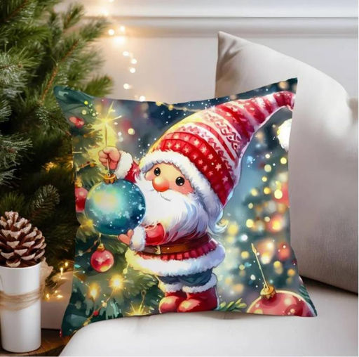 Наволочка декоративная новогодняя 45х45 на молнии, без наполнения