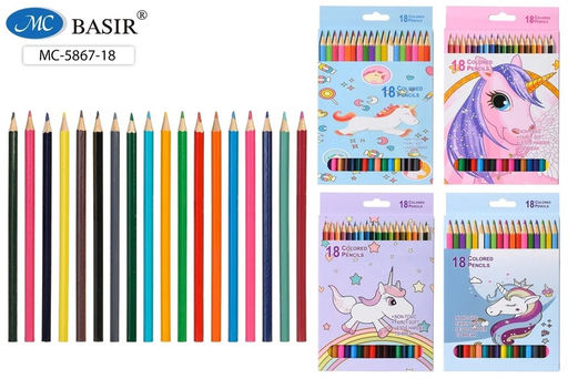 Карандаши Basir "Единорог" 18цв. (MC-5867-18)