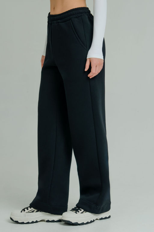 Арт. 7903 Брюки оверсайз с начесом 44-50 (4 шт) Цвет:черный - Калинка фото 4