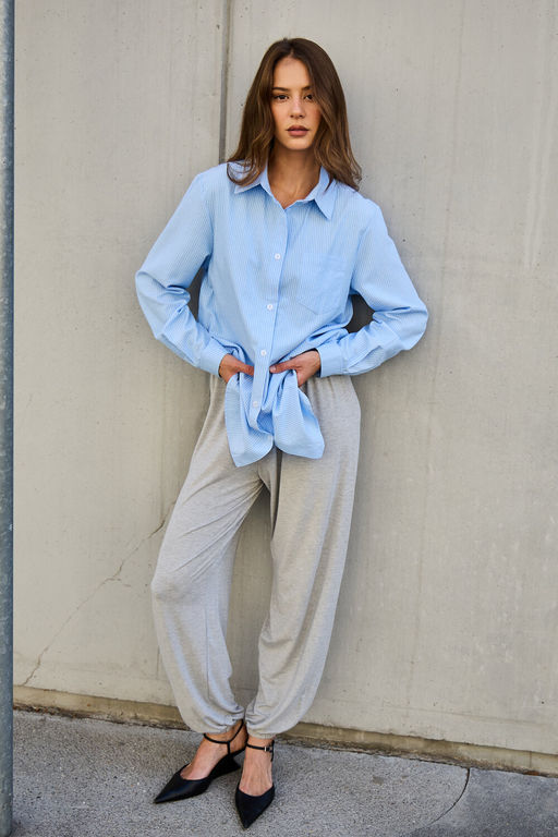 Рубашка оверсайз в полоску хлопковая