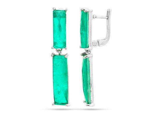 Серьги из серебра турмалин тропикана выращ., Юлдуз