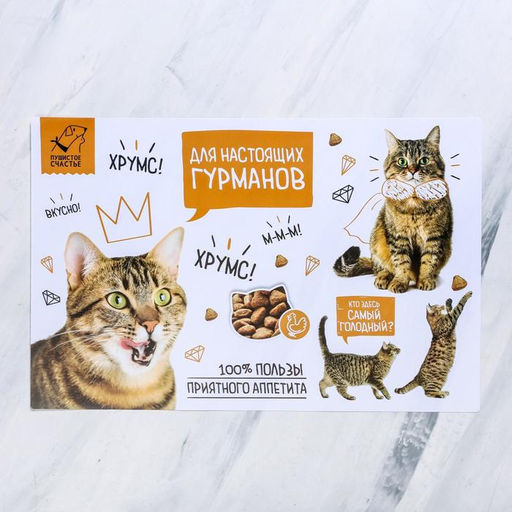 Коврик под миску Для настоящих гурманов 43х28 см - Пушистое счастье фото 2