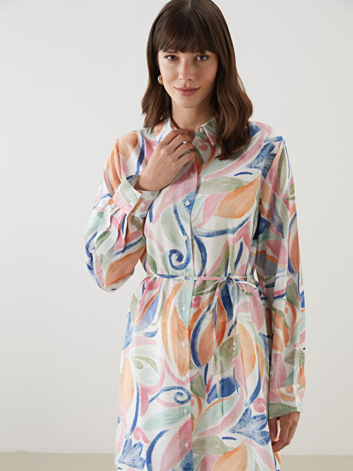 Desenli Oversize Kad?n G?mlek Tunik