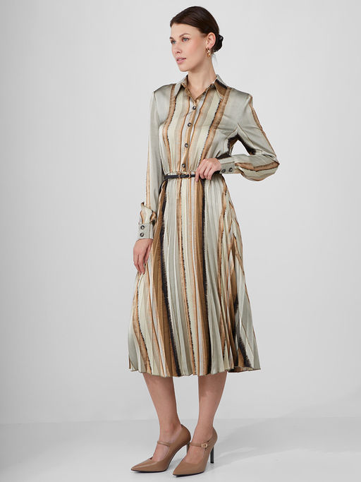 Платье из принтованной атласной ткани - Tantino фото 11