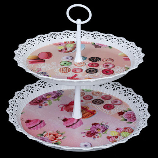 Ваза для фруктов 2-х ярусная 30+25 см/ 60130 /уп 48/ (1) - ГалеонТрейд фото 2