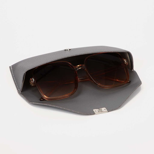 Футляр для очков на кнопке, салфетка, цвет серый - Simaland фото 4