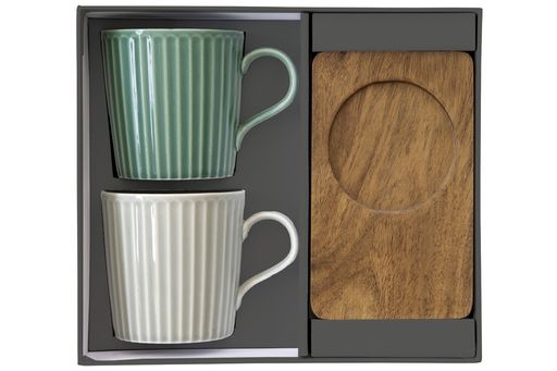 Набор кружек Время отдыха, зелёная, светло-серая, 0,38 л, 2 шт - Easy life фото 2