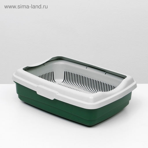 Лоток большой с сеткой и бортиком Atlantis «Стандарт», 43×33×12.5 см, зеленый