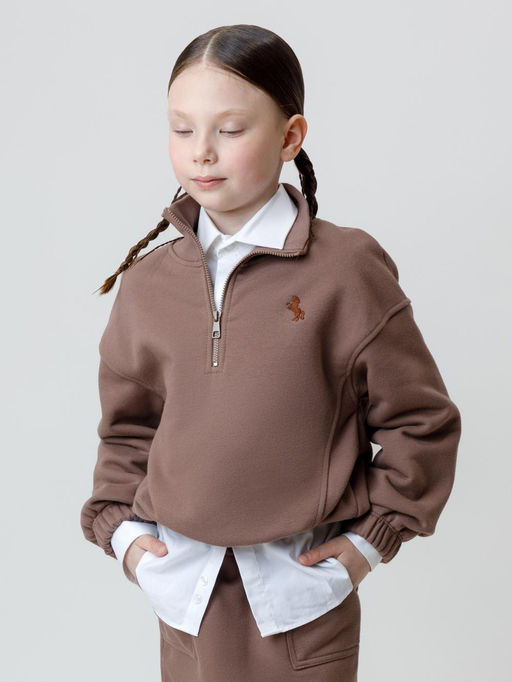 КР 302821/капучино к631 джемпер (свитшот) для дев - Crockid фото 3