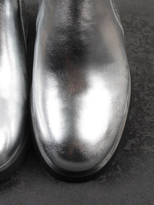 01-B48B-87C GREY/SILVER Ботинки демисезонные женские (натуральная кожа, байка)