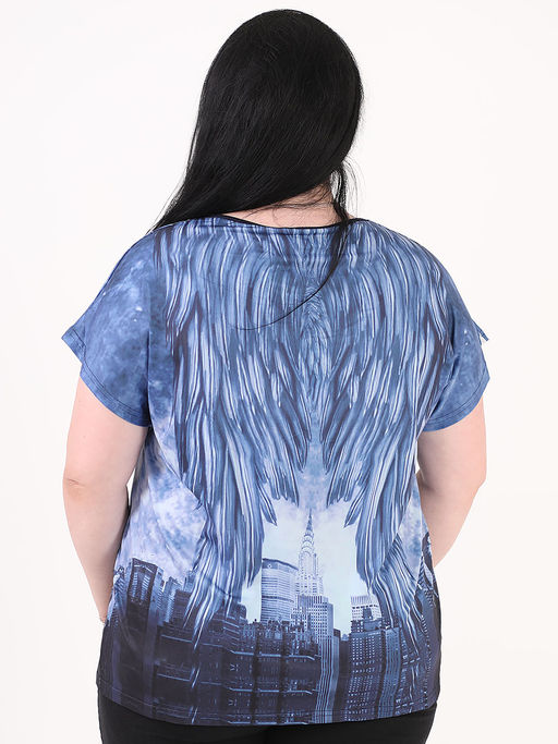 Футболка синяя с рисунком