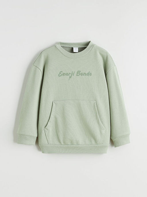 Bask?l? Erkek ?ocuk Sweatshirt ve E?ofman Alt?