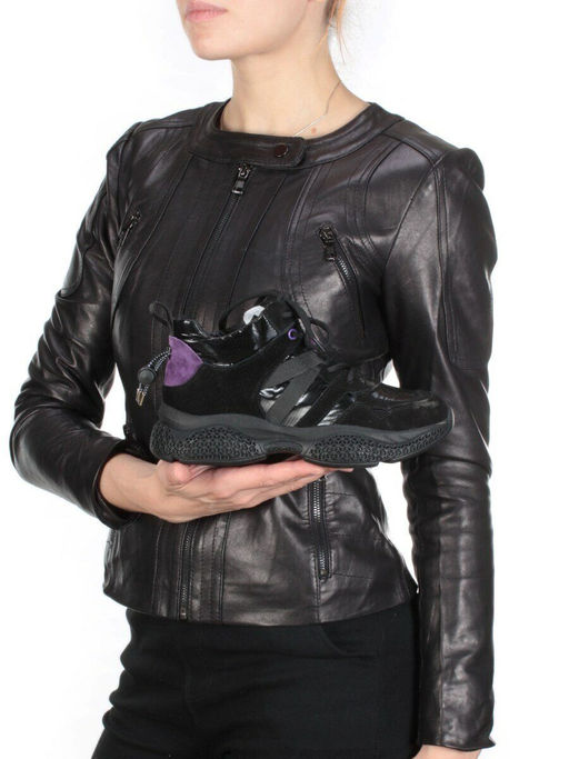 01-CSJ33-2 VIOLET/BLACK Ботинки спортивные демисезонные женские (натуральная замша, байка) - Фабричный китай фото 5