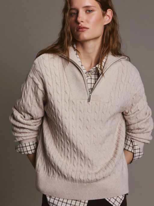 Джемпер с узором косы из вискозы ZR2609023301-60 / Zarina