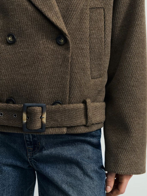 Полупальто с ремнем / Zarina  фото 12