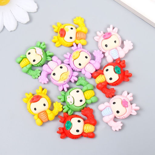 Декор для творчества пластик «Малыши в костюмчиках дракош», набор 10 шт., 2.7×2.5 см