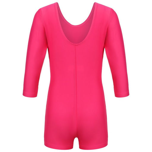 Купальник гимнастический Grace Dance, с шортами, с рукавом 3/4, р. 42, цвет малина  фото 4