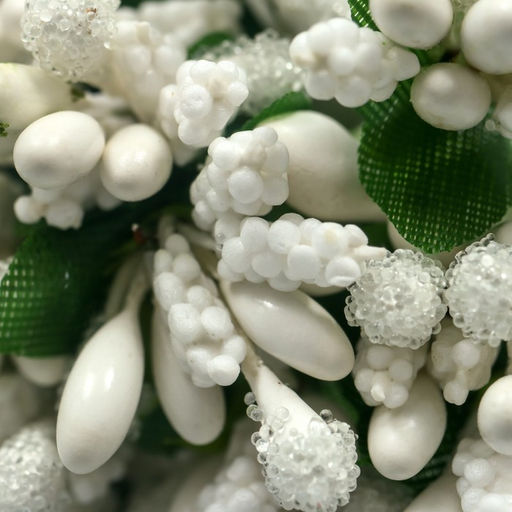 Цена за 12 шт. Цветы для декорирования "Соцветие" белоснежный 1 букет=12 цветов 8,5 см