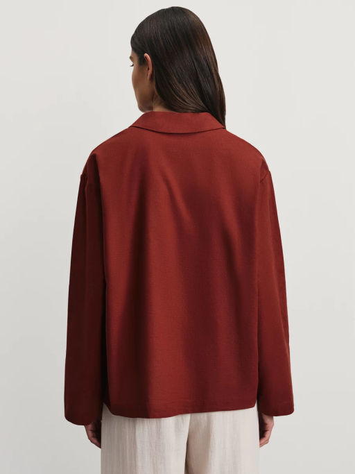 Рубашка свободного кроя из хлопка и льна / Zarina  фото 5