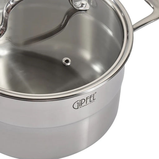 1274 GIPFEL Кастрюля GALA 20х12см/3,5 л со стеклянной крышкой, с индукционным капсульным дном. Материал: нерж. сталь 18/10. Толщина: 0,7мм / 4 мм  фото 3
