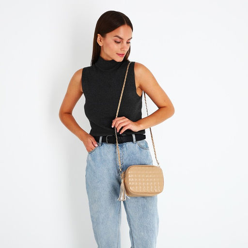 Сумка кросс-боди на молнии, цвет бежевый - Simaland фото 2