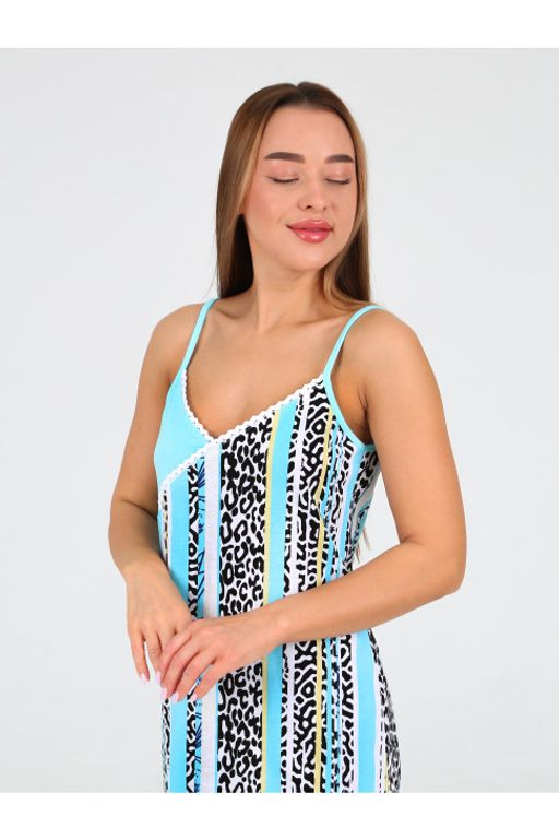 Сорочка женская С-24 Леопард бирюза - Хороший трикотаж фото 5