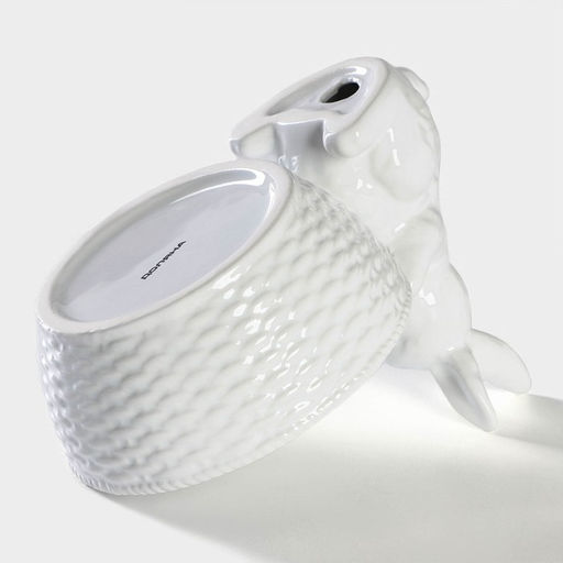 Конфетница Доляна Зайка, 650 мл, 21.5?15.5?16.5 см, доломит, белая