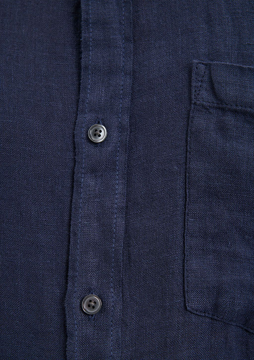 Lacivert Keten Gomlek - Mavi фото 6