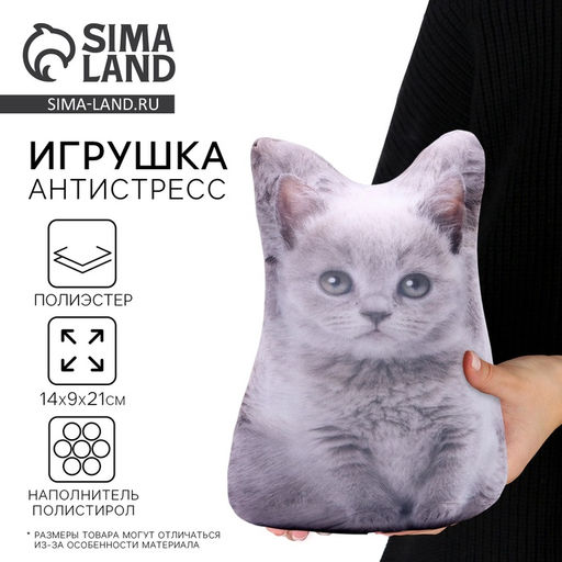 Антистресс игрушка Котёнок серый - Mni mnu фото 2
